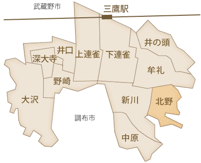 三鷹市地域図