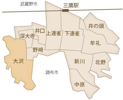 三鷹市地域図